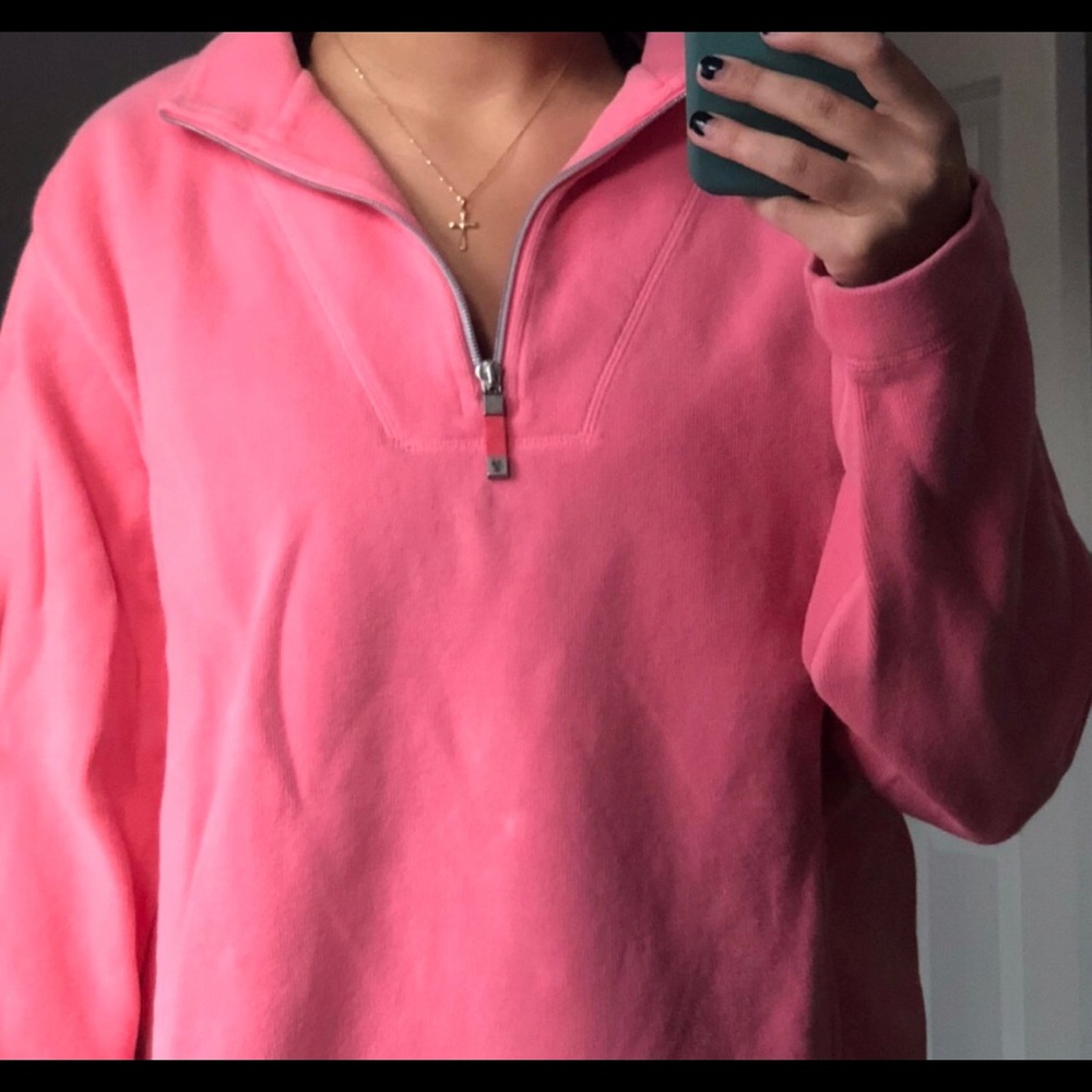 Pink Quarter zip tommy bahamas sweatshirt